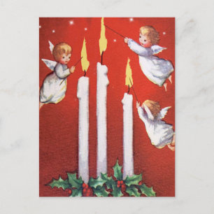 Jul Tre små änglar Vintage jul Vykort