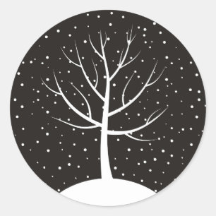 Jul tree3 runt klistermärke