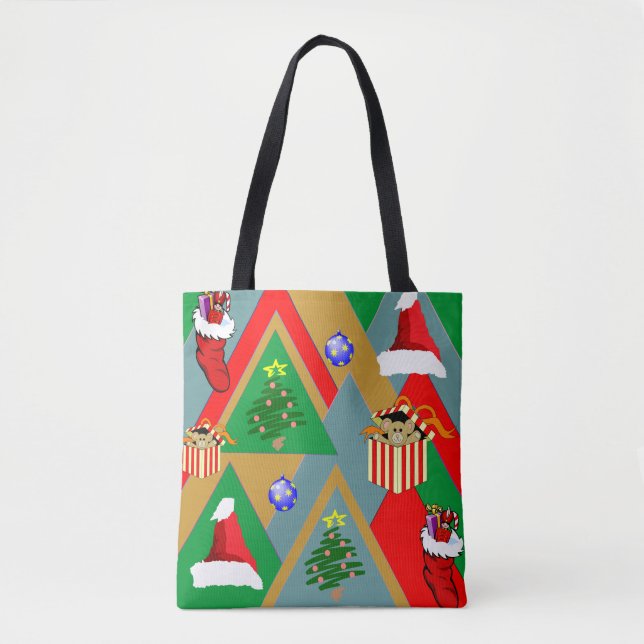 Jul Triangles Plus Tote Bag Tygkasse (Framsida)