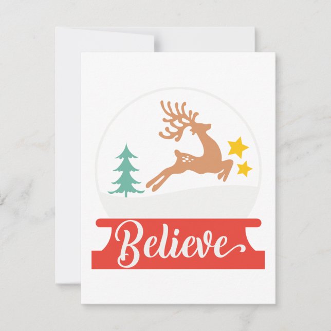 Jul: Tro bara (i Santa and Reindeer) Julkort (Framsida)