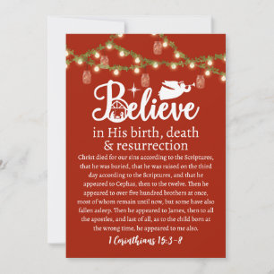 Jul Tro Jesus Nativitet Red Mason Ljus Julkort