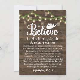 Jul Tro Jesus Nativitet Rustic Wood Julkort