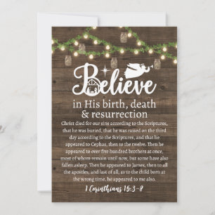 Jul Tro Jesus Nativitet Rustic Wood Julkort