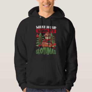 Jul Trögdjur Väcka mig när det är Trögdjursjul Hoodie