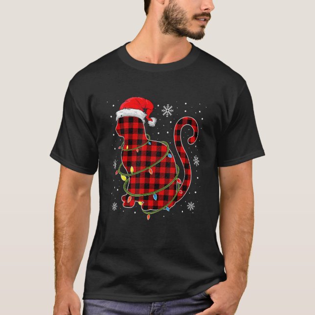 Jul Tröja För Män Jul Katt Randig Pyjamas 1 (Framsida)