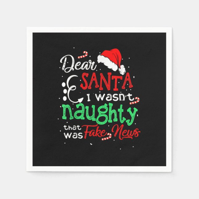 Jul Tröja Jag Var Inte Busig Kära Tomte Fake  Pappersservett (Framsidan)