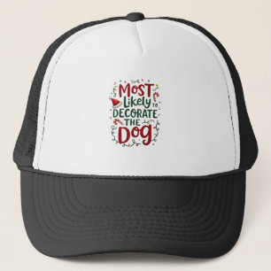 Jul troligen dekorera hund Xmas familj Keps