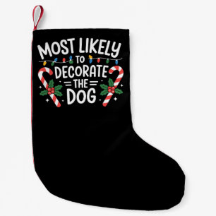 Jul troligen dekorera hund Xmas familj Liten Julstrumpa