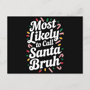 Jul Troligt ringa familjen Santa Bruh Julafton Vykort