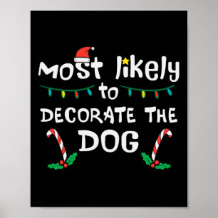 Jul, troligtvis dekorera Julafton-familjens barn W Poster