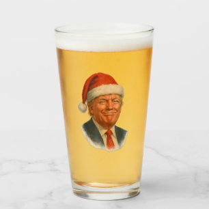 Jul Trump Ansikte Santa Rolig Xmas Meme Glaskopp
