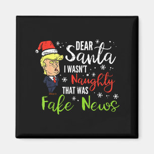 Jul Trump Kära Tomte Fake News Roligt Xmas Magnet