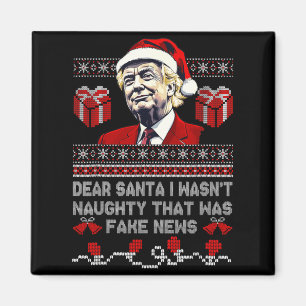Jul Trump Kära Tomte Fake News Roligt Xmas Mig Magnet
