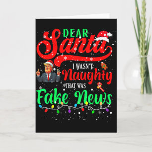 Jul Trump Kära Tomte Fake Nyheter Rolig Xmas Jag Kort