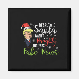 Jul Trump Kära Tomte Fake Nyheter Rolig Xmas Jag Magnet