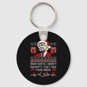 Jul Trump Kära Tomte Fake Nyheter Rolig Xmas Jag Nyckelring