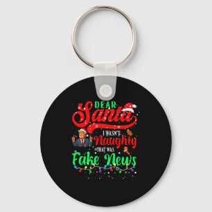 Jul Trump Kära Tomte Fake Nyheter Rolig Xmas Jag Nyckelring