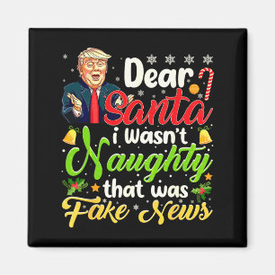 Jul Trump Kära Tomte Fake Nyheter Rolig Xmas Mig Magnet