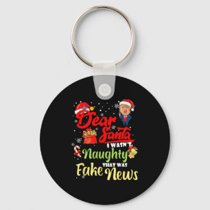 Jul Trump Kära Tomte Fake Nyheter Rolig Xmas Mig Nyckelring
