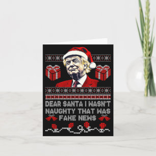 Jul Trump Kära Tomte Fake Nyheter Roligt Xmas Jag Kort