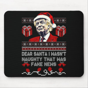 Jul Trump Kära Tomte Fake Nyheter Roligt Xmas Jag Musmatta