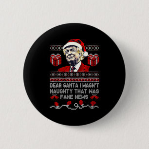 Jul Trump Kära Tomte Fake Nyheter Roligt Xmas Mig Knapp