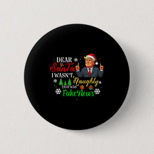 Jul Trump Kära Tomte Fake Nyheter Roligt Xmas Mig Knapp
