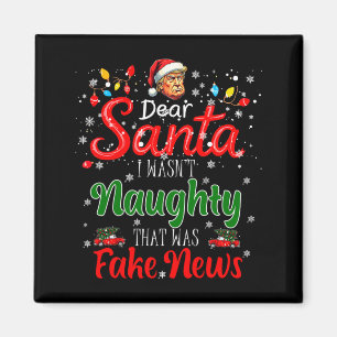 Jul Trump Kära Tomte Fake Nyheter Roligt Xmas Mig Magnet