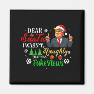 Jul Trump Kära Tomte Fake Nyheter Roligt Xmas Mig Magnet