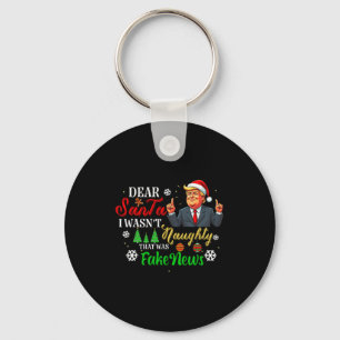 Jul Trump Kära Tomte Fake Nyheter Roligt Xmas Mig Nyckelring