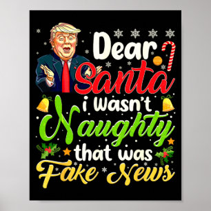 Jul Trump Kära Tomte Fake Nyheter Roligt Xmas Mig Poster