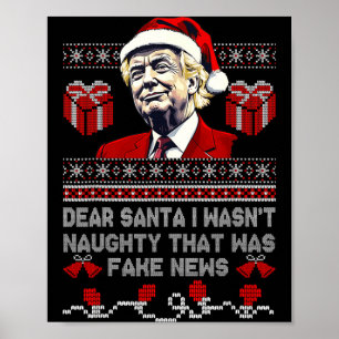 Jul Trump Kära Tomte Fake Nyheter Roligt Xmas Mig Poster