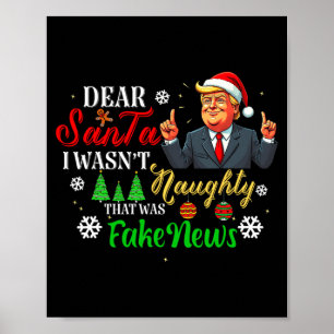 Jul Trump Kära Tomte Fake Nyheter Roligt Xmas Mig Poster
