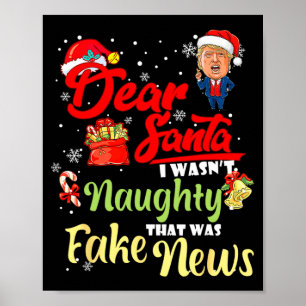 Jul Trump Kära Tomte Fake Nyheter Roligt Xmas Mig Poster