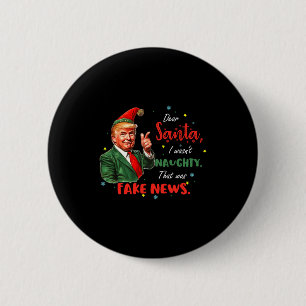 Jul Trump Kära Tomte Fake Nyheter Roligt Xmas Tr Knapp
