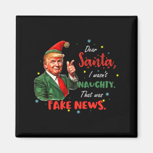 Jul Trump Kära Tomte Fake Nyheter Roligt Xmas Tr Magnet