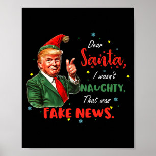 Jul Trump Kära Tomte Fake Nyheter Roligt Xmas Tr Poster