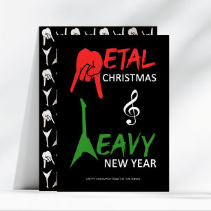 Jul - tungt Metall Guitar Sten Julkort