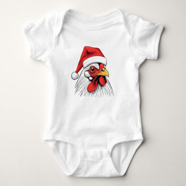 Jul Tupp, Helgdag Chicken, Santa Tupp T Shirt (Framsida)