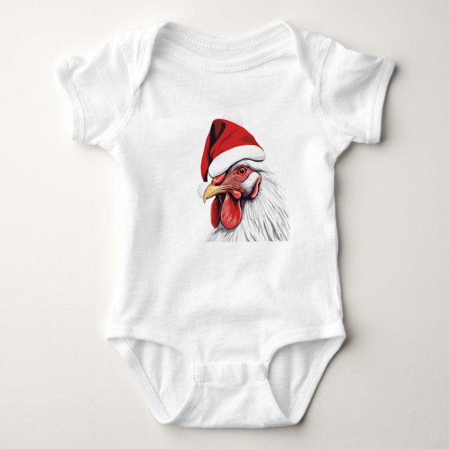 Jul Tupp, Helgdag, Tupp, Santa Chicken T Shirt (Framsida)