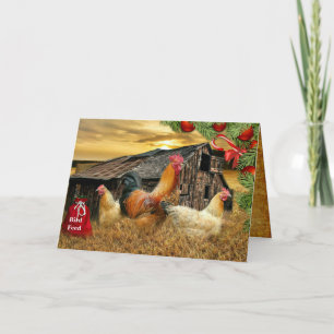 Jul Tupp Hen Barn Coop Farm Helgkort