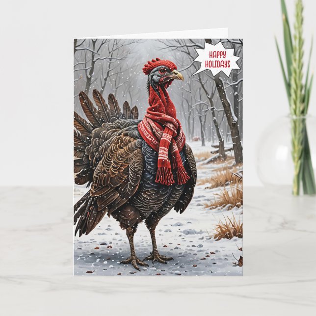 Jul Turkiet med rödscarf Kort (Framsida)