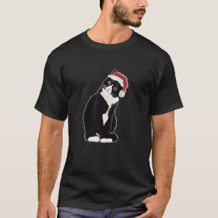 Jul Tuxedo Katt med Tomte Hatt Present Barn och  T Shirt