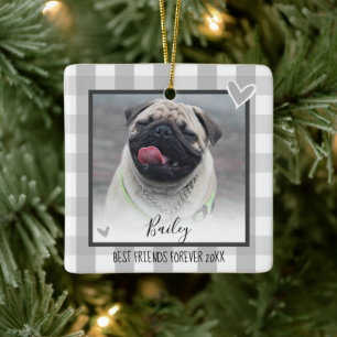 Jul två Photo Land Play Pet Julgransprydnad Keramik