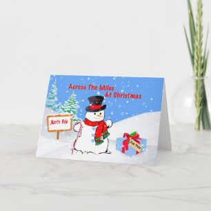 Jul, tvärs över Miles, Snögubbe, Gift, Snö Helgkort