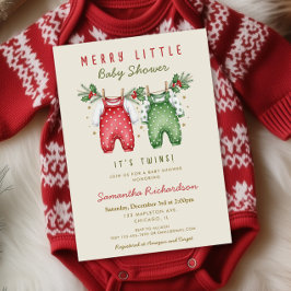 Jul Tvilling Kläder Glad liten baby shower  Inbjudningar