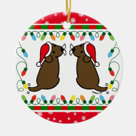 Jul Twin Chocolate Labradors Santa Ornament