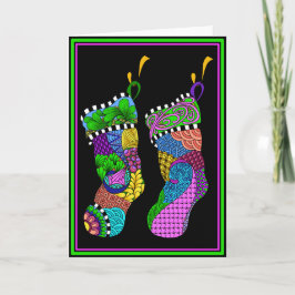 Jul Twist Stockings Helgkort