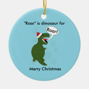 Jul Tyrannosaurus Rex Dinosaur Blue-Anpassningsbar Julgransprydnad Keramik