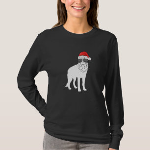 Jul tysk herdehund har klätt sig som tomte t shirt